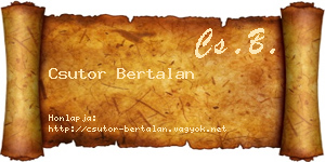Csutor Bertalan névjegykártya