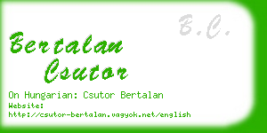 bertalan csutor business card